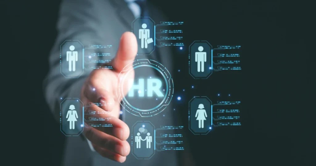 Equipe de RH analisando dados com inteligência artificial e People Analytics